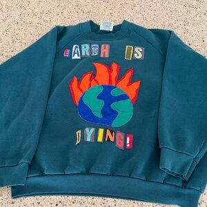 Fruit of the Loom Vintage Earth Is Dying Crewneck Sweater